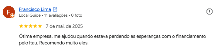 Avaliação 5 estrelas de Francisco Lima no Google sobre a assessoria da CSM